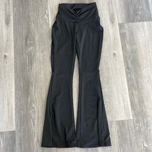 SHEIN black flare leggings with pinched waist in size XS